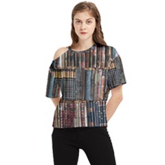 Psychedelic Digital Art Artwork Landscape Colorful One Shoulder Cut Out T-shirt by Bedest