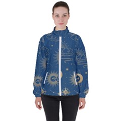 Asian Seamless Galaxy Pattern Women s High Neck Windbreaker by Cemarart