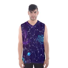 Realistic Night Sky With Constellations Men s Basketball Tank Top by Cemarart