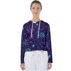 Realistic Night Sky With Constellations Women s Slouchy Sweat by Cemarart