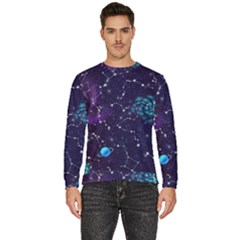 Realistic Night Sky With Constellations Men s Fleece Sweatshirt by Cemarart