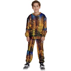 Skyline Light Rays Gloss Upgrade Kids  Sweatshirt Set by Cemarart