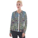 Arcade Game Retro Pattern Velvet Zip Up Jacket View1