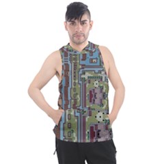 Arcade Game Retro Pattern Men s Sleeveless Hoodie by Cemarart