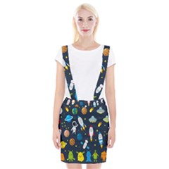 Big Set Cute Astronauts Space Planets Stars Aliens Rockets Ufo Constellations Satellite Moon Rover Braces Suspender Skirt by Cemarart