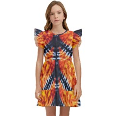 Tie Dye Peace Sign Kids  Winged Sleeve Dress by Cemarart