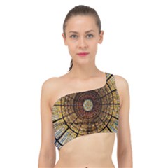 Barcelona Stained Glass Window Spliced Up Bikini Top  by Cemarart