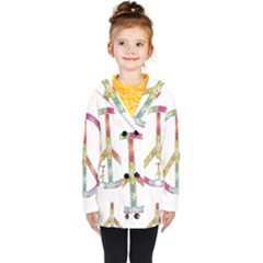 Flourish Decorative Peace Sign Kids  Double Breasted Button Coat by Cemarart