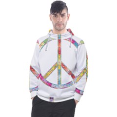 Flourish Decorative Peace Sign Men s Pullover Hoodie