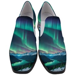 Aurora Borealis Women Slip On Heel Loafers
