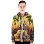 Art Paint Landscape Mountain Women s Zipper Hoodie