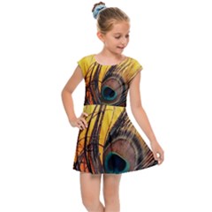 Oceans Stunning Painting Sunset Scenery Wave Paradise Beache Mountains Kids  Cap Sleeve Dress by Cemarart