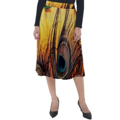 Sunset Illustration Water Night Sun Landscape Grass Clouds Painting Digital Art Drawing Classic Velour Midi Skirt  by Cemarart