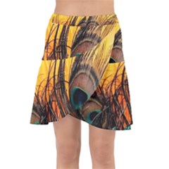 Landscape Bright Scenery Drawing Rivers Blue Lovely Wrap Front Skirt by Cemarart