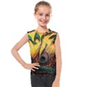 Landscape Bright Scenery Drawing Rivers Blue Lovely Kids  Mesh Tank Top View1