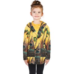 Asian Retro Vintage Art Korea China Japan Kids  Double Breasted Button Coat by Cemarart