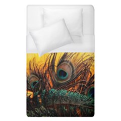 Peacock Feather Native Duvet Cover (single Size) by Cemarart