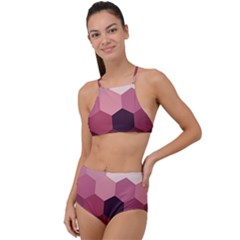 Hexagon Valentine Valentines Halter Tankini Set by Grandong