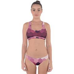 Hexagon Valentine Valentines Cross Back Hipster Bikini Set by Grandong