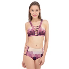 Hexagon Valentine Valentines Cage Up Bikini Set by Grandong