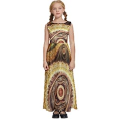 Fractals, Floral Ornaments, Waves Kids  Satin Sleeveless Maxi Dress by nateshop