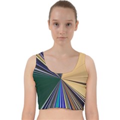 Zig Zag Pattern Geometric Design Velvet Racer Back Crop Top by Cemarart