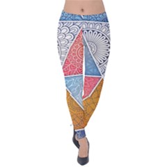 Texture With Triangles Velvet Leggings