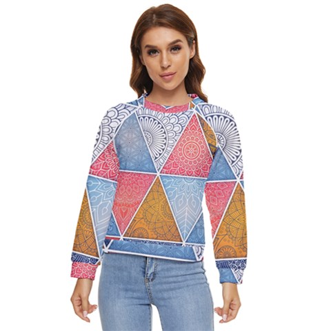 Texture With Triangles Women s Long Sleeve Raglan T-shirt by nateshop