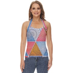 Texture With Triangles Basic Halter Top by nateshop