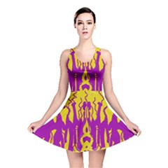 Yellow And Purple In Harmony Reversible Skater Dress