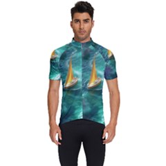 Mountain Wolf Tree Nature Moon Men s Short Sleeve Cycling Jersey by Cemarart