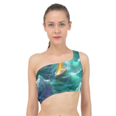 Mountains Sunset Landscape Nature Spliced Up Bikini Top  by Cemarart