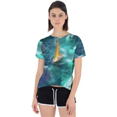 Moon Moonlit Forest Fantasy Midnight Open Back Sport T-shirt by Cemarart