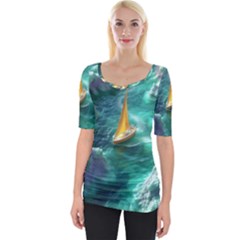 Countryside Landscape Nature Wide Neckline T-shirt