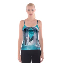 Dolphins Sea Ocean Spaghetti Strap Top by Cemarart