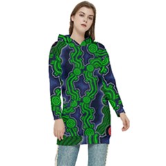 Authentic Aboriginal Art - After The Rain Women s Long Oversized Pullover Hoodie by hogartharts