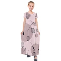 Flowers Pattern Botanical Scrapbook Kids  Short Sleeve Maxi Dress by Grandong