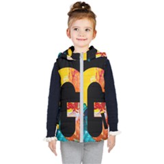 Abstract, Dark Background, Black, Typography,g Kids  Hooded Puffer Vest by nateshop