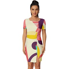 Bicycle, Geometric Figures, Art, Fitted Knot Split End Bodycon Dress