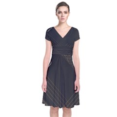  Short Sleeve Front Wrap Dress