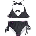 Butterflies, Abstract Design, Pink Black Kids  Classic Bikini Set View1