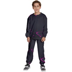 Butterflies, Abstract Design, Pink Black Kids  Sweatshirt Set by nateshop