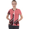 Retro Abstract Background, Brown-pink Geometric Background Short Sleeve Zip Up Jacket View1