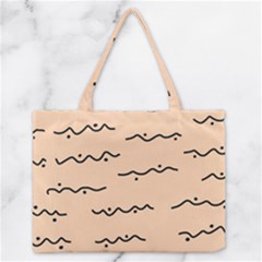 Lines Dots Pattern Abstract Zipper Medium Tote Bag