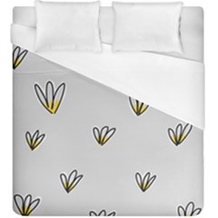 Pattern Leaves Daisies Print Duvet Cover (king Size) by Cemarart