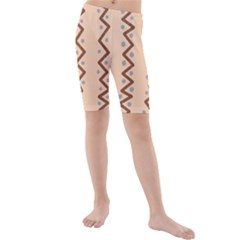 Print Pattern Minimal Tribal Kids  Mid Length Swim Shorts by Cemarart