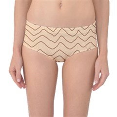 Background Wavy Zig Zag Lines Mid-waist Bikini Bottoms by Cemarart