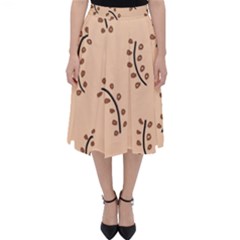 Leaves Plants Dots Pattern Classic Midi Skirt by Cemarart