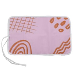 Elements Scribbles Wiggly Lines Retro Vintage Pen Storage Case (m) by Cemarart