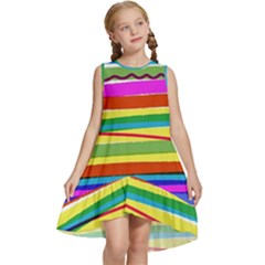 Print Ink Colorful Background Kids  Frill Swing Dress